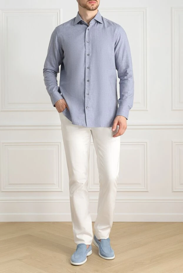 Zilli man men's gray cotton and cashmere shirt buy with prices and photos 150655 - photo 2