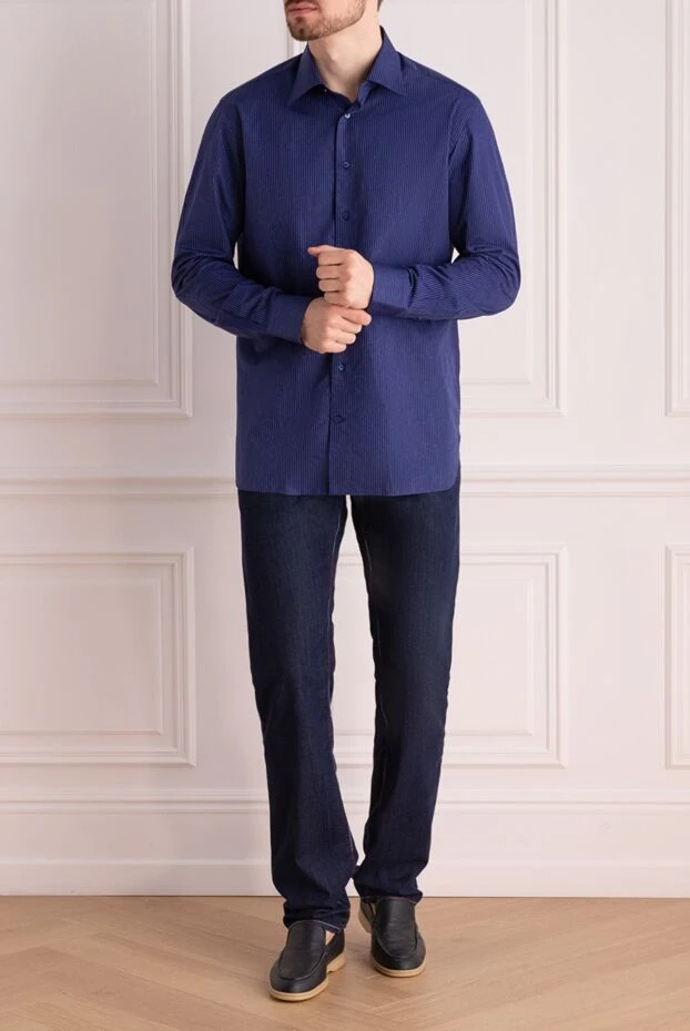 Zilli man blue cotton shirt for men buy with prices and photos 150660 - photo 2