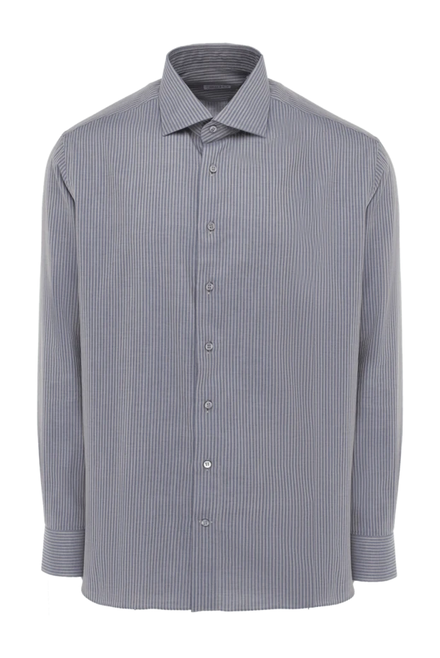 Zilli мужские сорочка из хлопка и кашемира синяя мужская купить с ценами и фото 150663 - фото 1