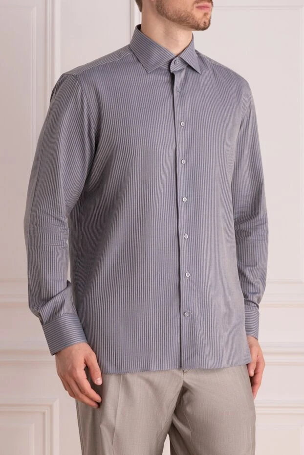 Zilli man gray cotton and cashmere shirt for men 150670 - photo 3