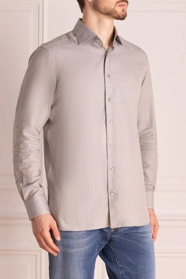 Zilli man gray cotton and cashmere shirt for men 150670 - photo 3