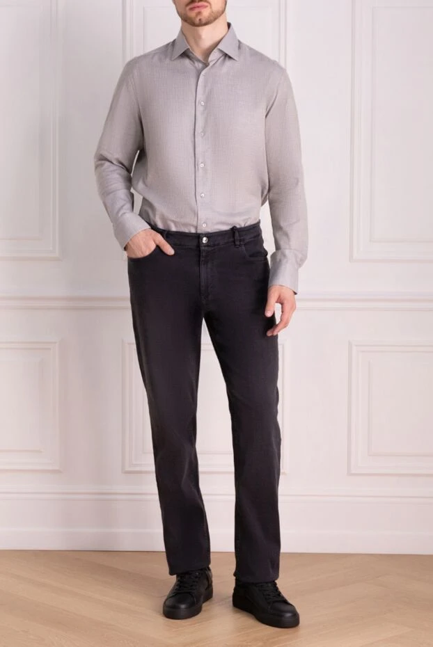 Zilli man men's gray cotton and cashmere shirt buy with prices and photos 150666 - photo 2