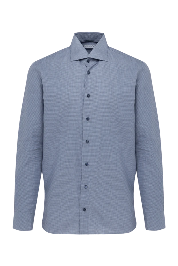 Zilli мужские сорочка из хлопка синяя мужская купить с ценами и фото 150667 - фото 1