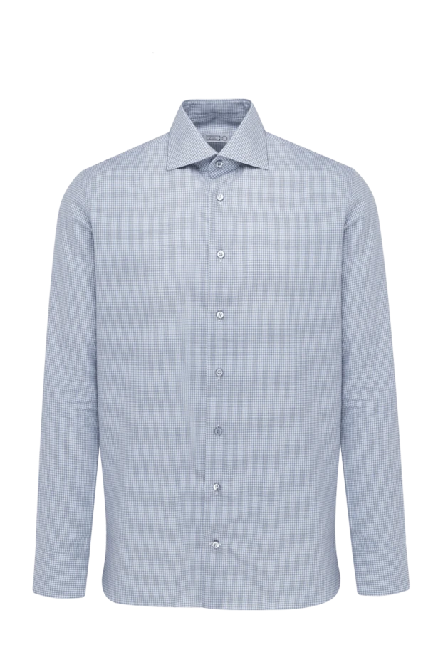 Zilli мужские сорочка из хлопка синяя мужская купить с ценами и фото 150668 - фото 1