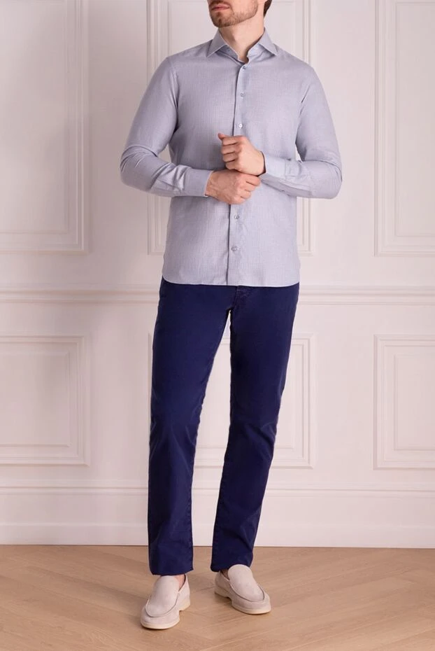 Zilli man blue cotton shirt for men buy with prices and photos 150668 - photo 2