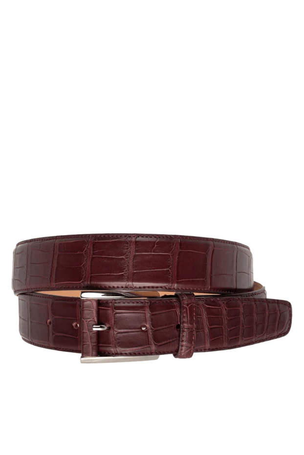 Cesare di Napoli burgundy leather belt for men 150694 - photo 1