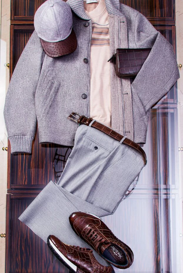 Ремінь бордовий фактурний зі шкіри алігатора чоловічий - фото 2