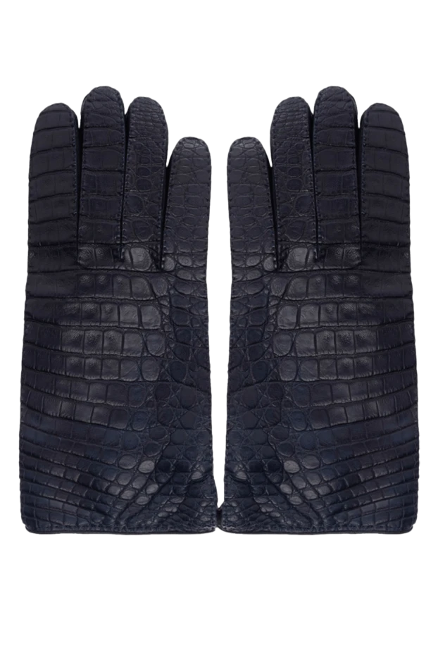 Mazzoleni мужские перчатки из кожи крокодила синие мужские купить с ценами и фото 150703 - фото 1