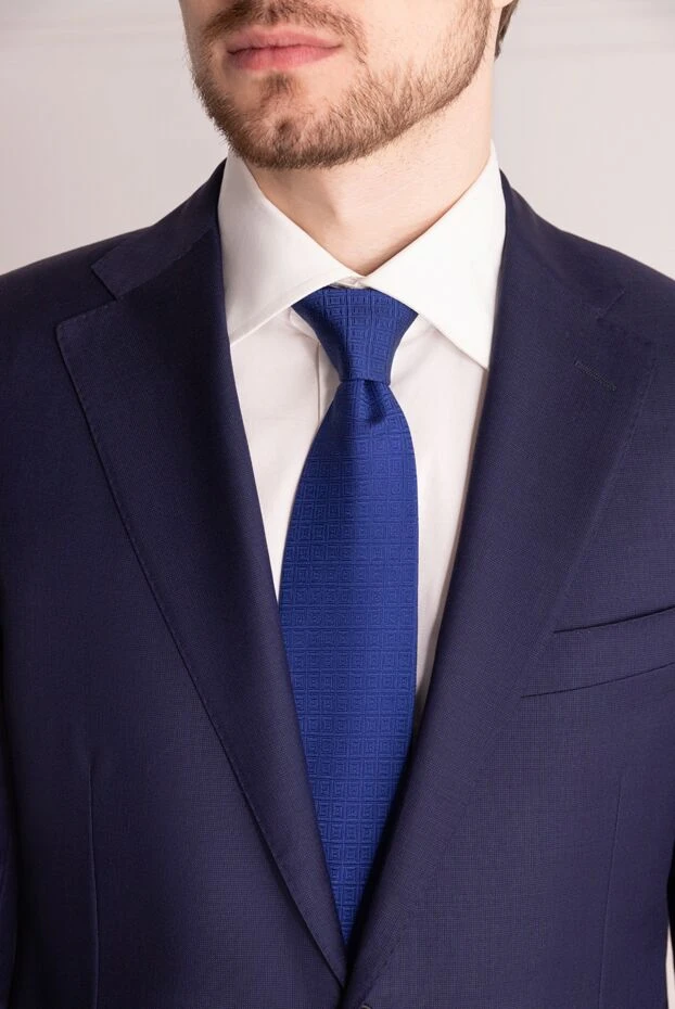 Italo Ferretti мужские галстук из шелка синий мужской купить с ценами и фото 150706 - фото 2