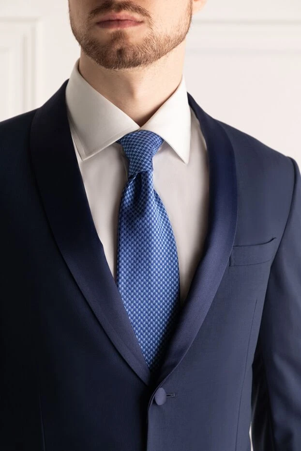 Italo Ferretti мужские галстук из шелка синий мужской купить с ценами и фото 150707 - фото 2