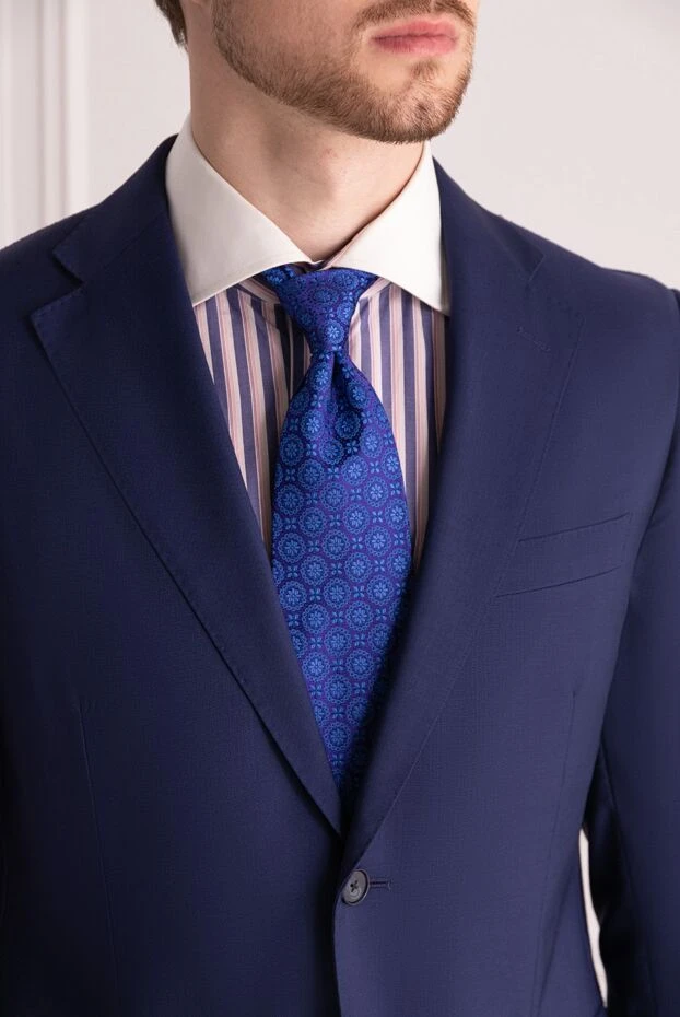Italo Ferretti мужские галстук из шелка синий мужской купить с ценами и фото 150708 - фото 2