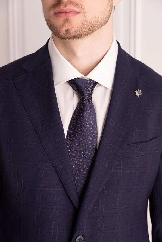 Italo Ferretti мужские галстук из шелка синий мужской купить с ценами и фото 150710 - фото 2