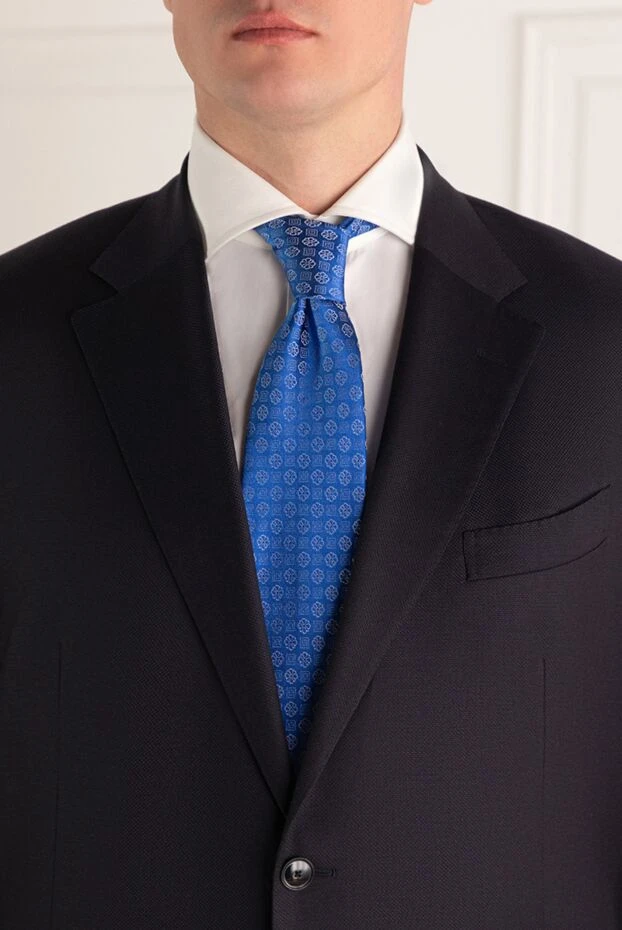 Italo Ferretti мужские галстук из шелка голубой мужской купить с ценами и фото 150712 - фото 2
