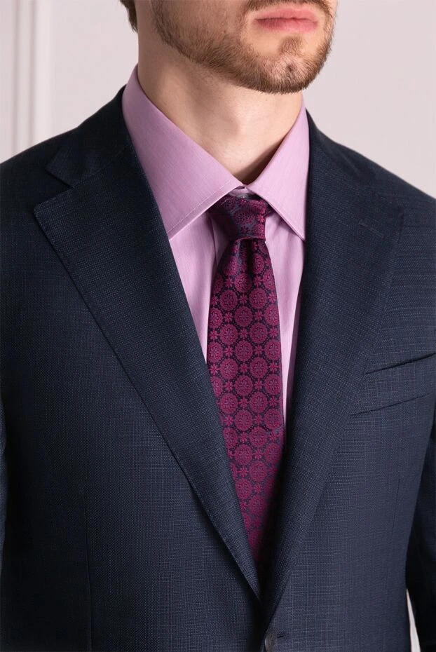 Italo Ferretti мужские галстук из шелка фиолетовый мужской купить с ценами и фото 150713 - фото 2