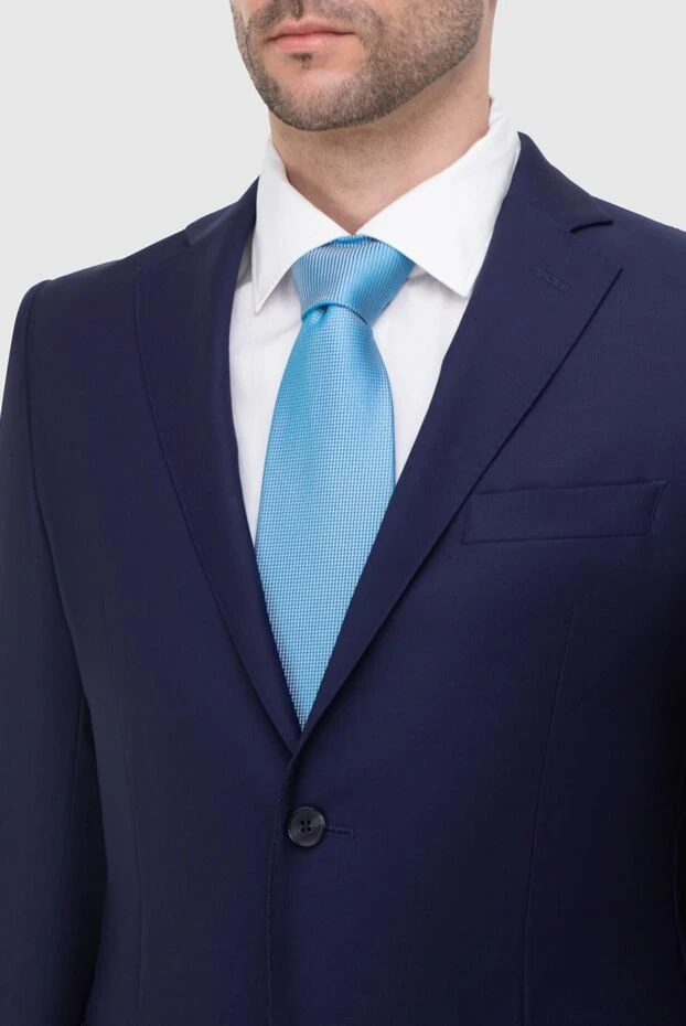 Italo Ferretti мужские галстук из шелка голубой мужской купить с ценами и фото 150717 - фото 2