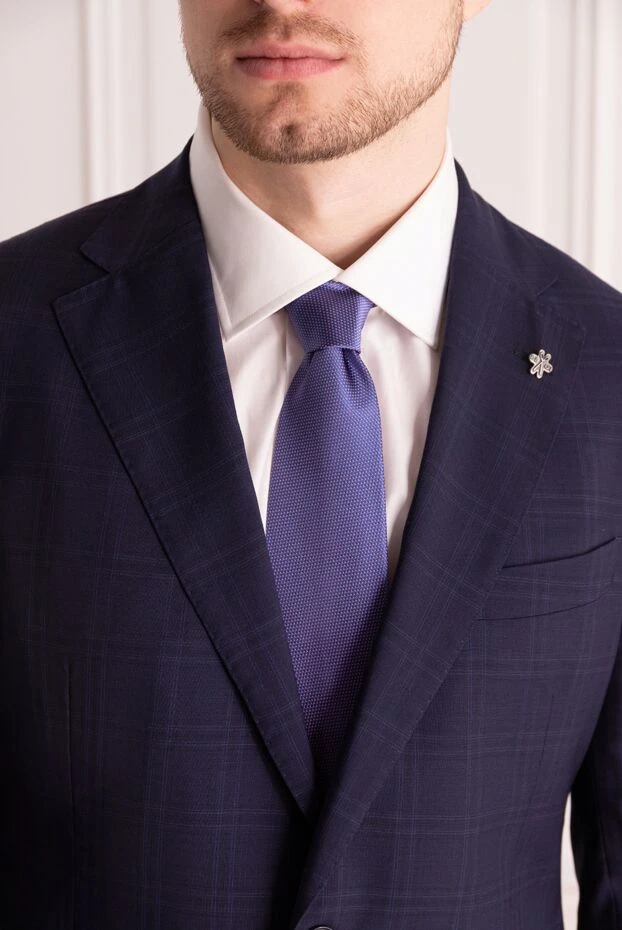 Italo Ferretti мужские галстук из шелка фиолетовый мужской купить с ценами и фото 150719 - фото 2