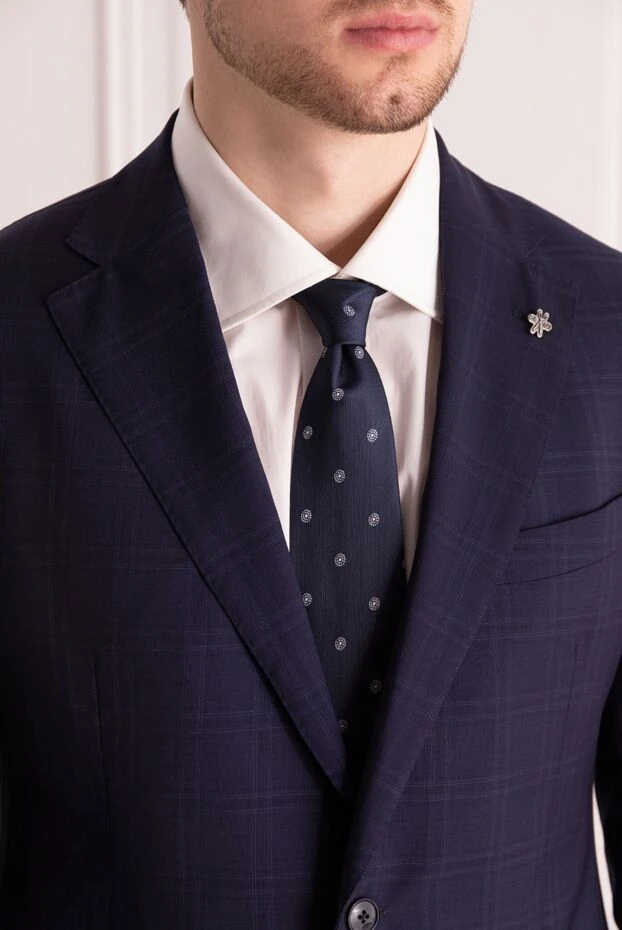 Italo Ferretti чоловічі краватка з шовку синя чоловіча купити фото з цінами 150721 - фото 2