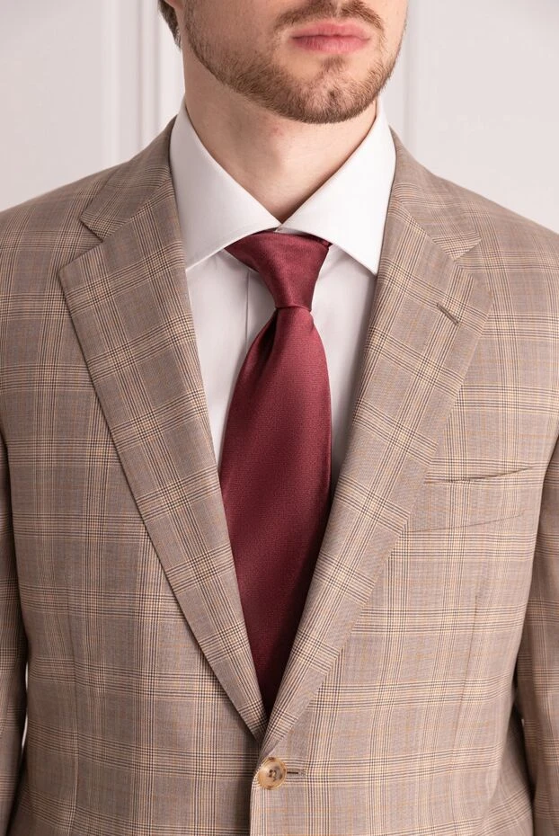 Italo Ferretti чоловічі краватка з шовку бордова чоловіча купити фото з цінами 150723 - фото 2