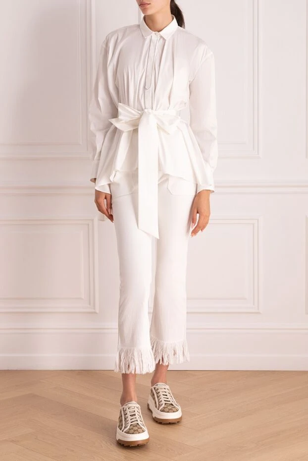 Chloe woman white cotton trousers for women buy with prices and photos 150795 - photo 2