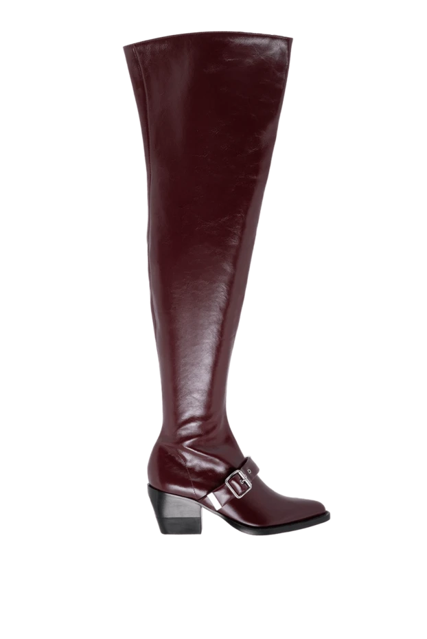 Chloe boots women's high leather burgundy 150797 - photo 1