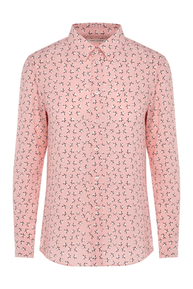 Saint Laurent женские блуза из шелка розовая женская купить с ценами и фото 150806 - фото 1