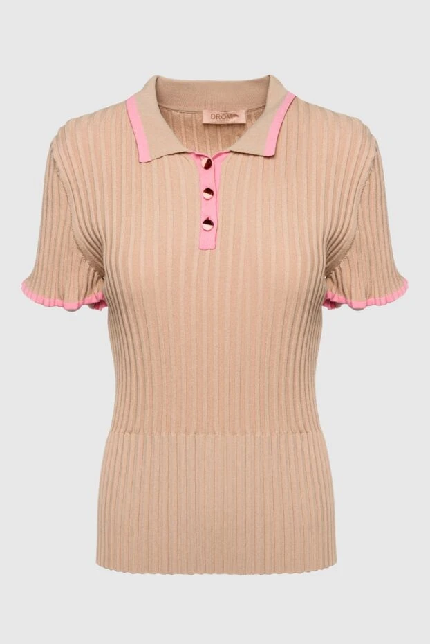 DROMe women's blouse with pink stripes beige 150821 - photo 1