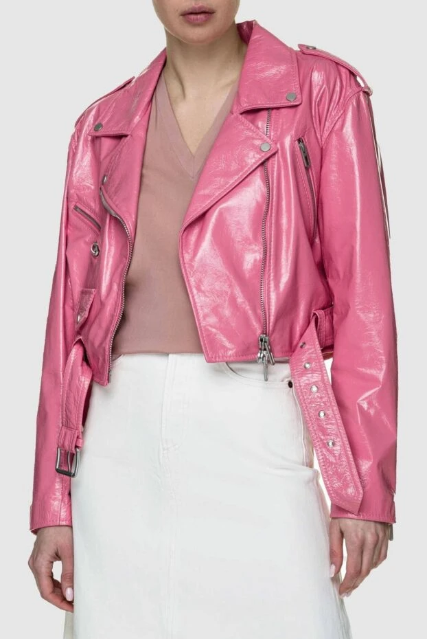 DROMe женские куртка из натуральной кожи розовая женская купить с ценами и фото 150822 - фото 2