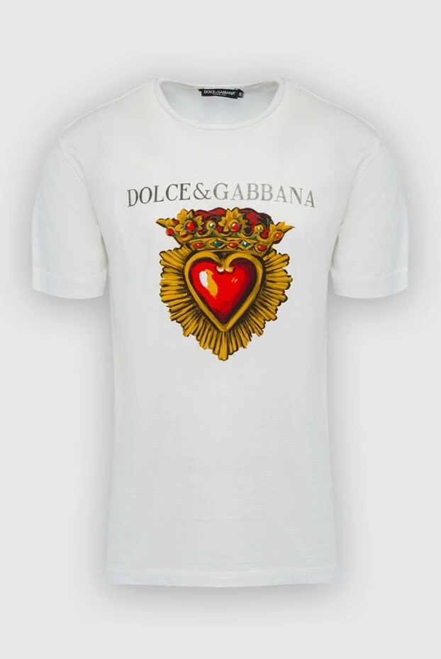 Dolce & Gabbana мужские футболка из хлопка белая мужская купить с ценами и фото 150854 - фото 1