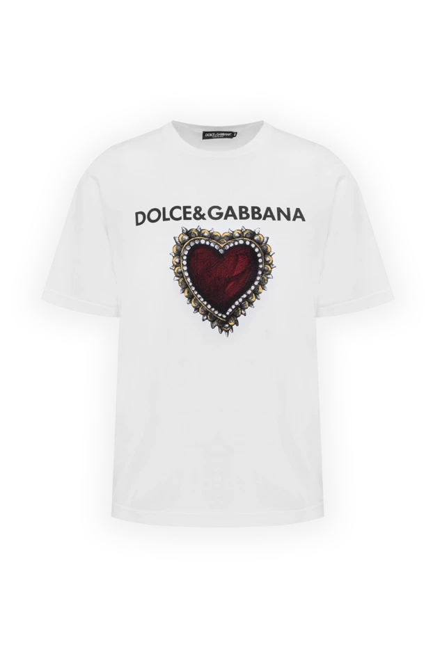 Dolce & Gabbana чоловічі футболка з бавовни біла чоловіча купити фото з цінами 150855 - фото 1