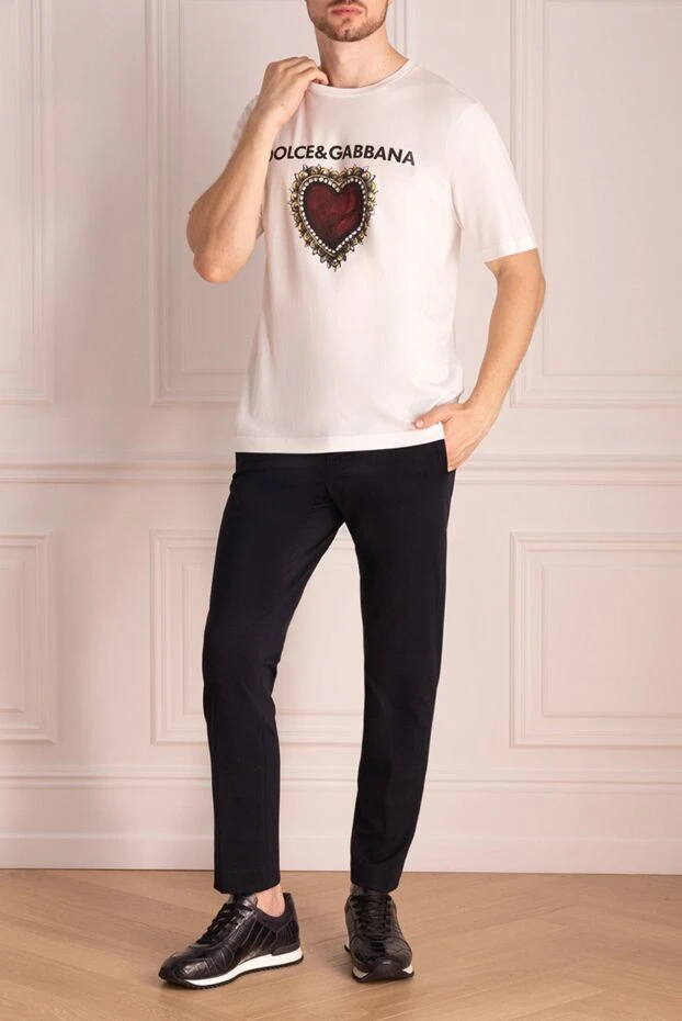 Dolce & Gabbana чоловічі футболка з бавовни біла чоловіча купити фото з цінами 150855 - фото 2
