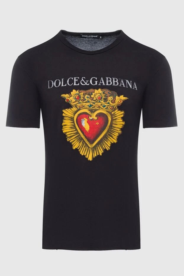 Dolce & Gabbana мужские футболка из хлопка черная мужская купить с ценами и фото 150856 - фото 1