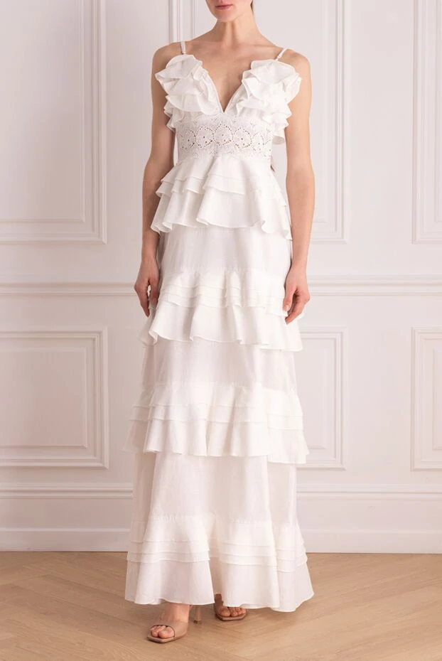 Fleur de Paris женские платье из льна и хлопка белое женское купить с ценами и фото 150861 - фото 2