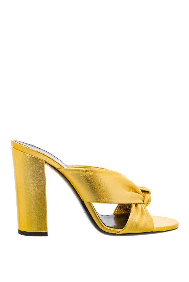 Saint Laurent women's yellow leather mules with high heels 150863 - photo 1