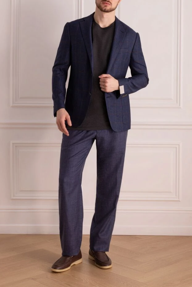 Corneliani man blue silk and cotton jacket for men buy with prices and photos 150868 - photo 2