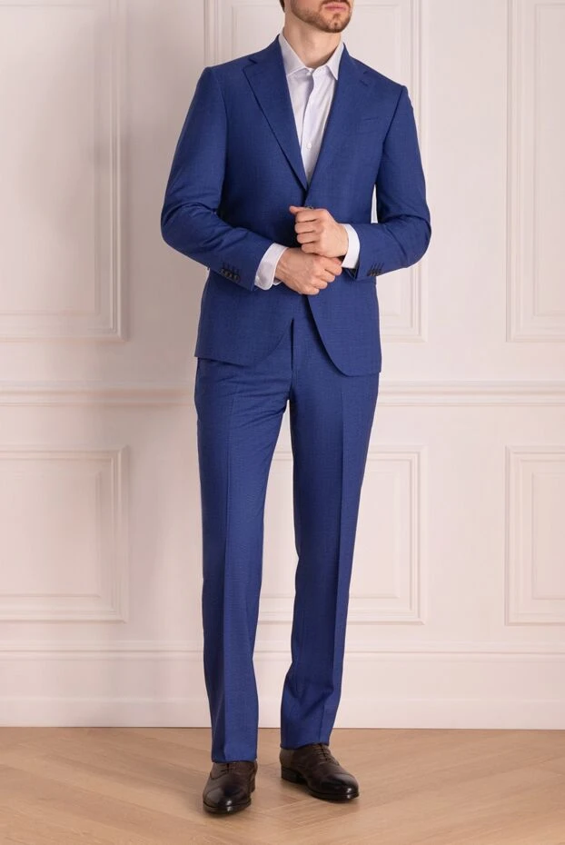Sartoria Latorre мужские костюм мужской из шерсти синий купить с ценами и фото 150884 - фото 2