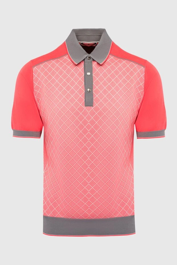 Поло з бавовни та шовку червоне чоловіче - фото 1