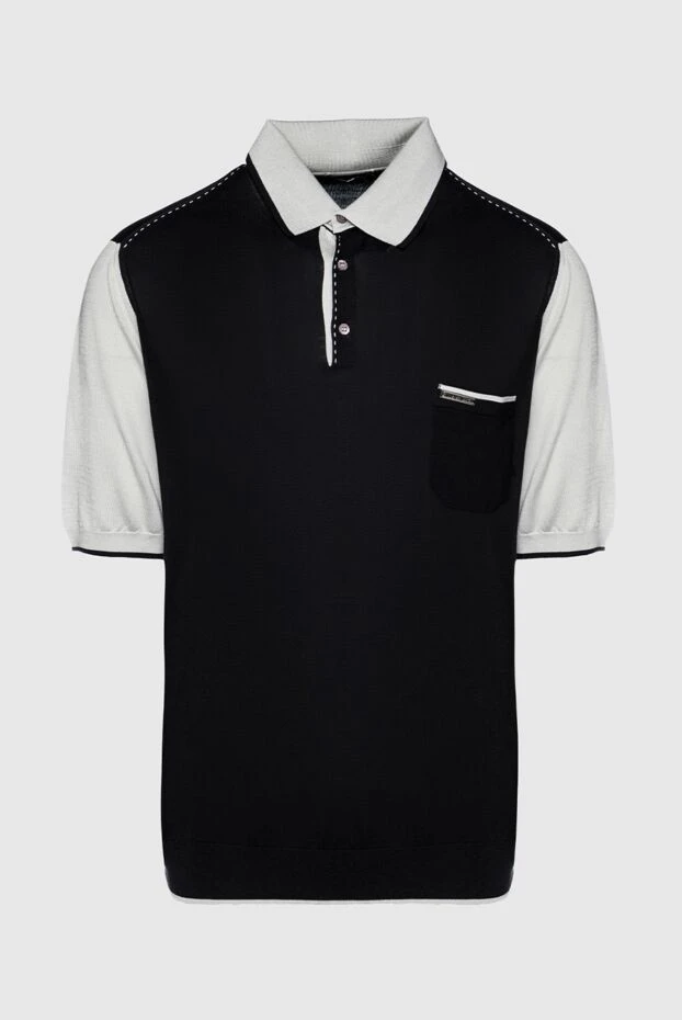 Stefano Ricci поло із шовку чорне чоловіче 150911 - фото 1