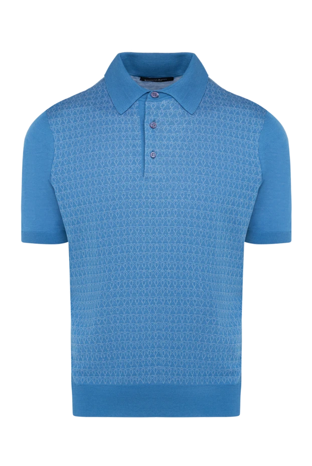 Stefano Ricci поло з шовку блакитне чоловіче 150912 - фото 1