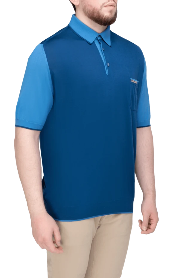 Stefano Ricci blue silk polo for men 150913 - photo 3