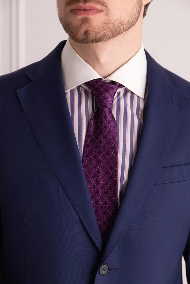 Stefano Ricci краватка з шовку бордова чоловіча 150941 - фото 2