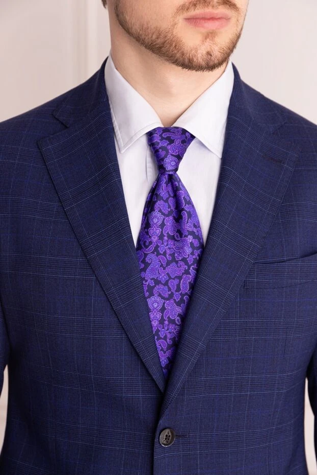 Stefano Ricci краватка з шовку фіолетова чоловіча 150945 - фото 2