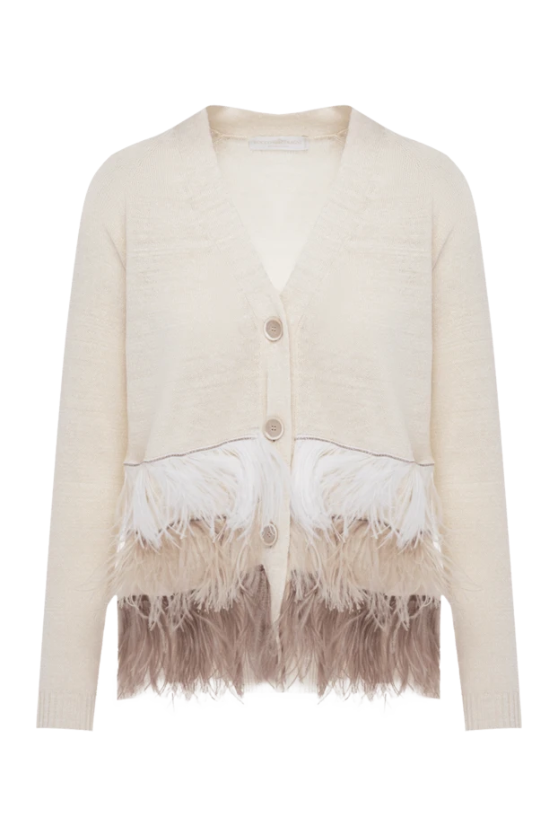 Rocco Ragni woman beige linen and silk cardigan for women buy with prices and photos 150948 - photo 1