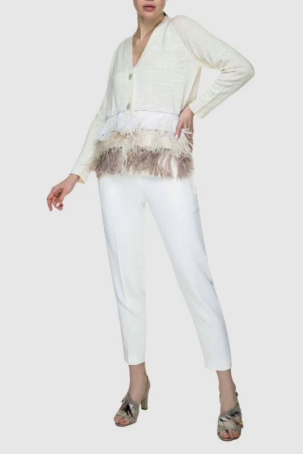 Rocco Ragni woman beige linen and silk cardigan for women buy with prices and photos 150948 - photo 2