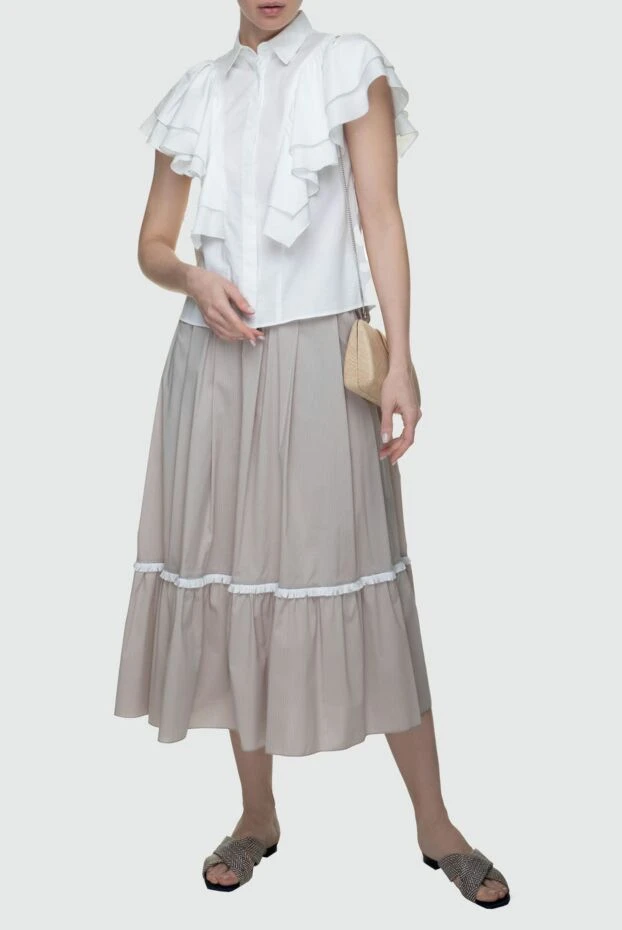 Rocco Ragni женские блуза из хлопка белая женская купить с ценами и фото 150959 - фото 2
