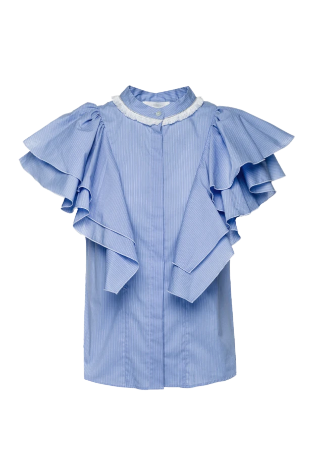 Rocco Ragni женские блуза из хлопка и полиамида голубая женская купить с ценами и фото 150961 - фото 1
