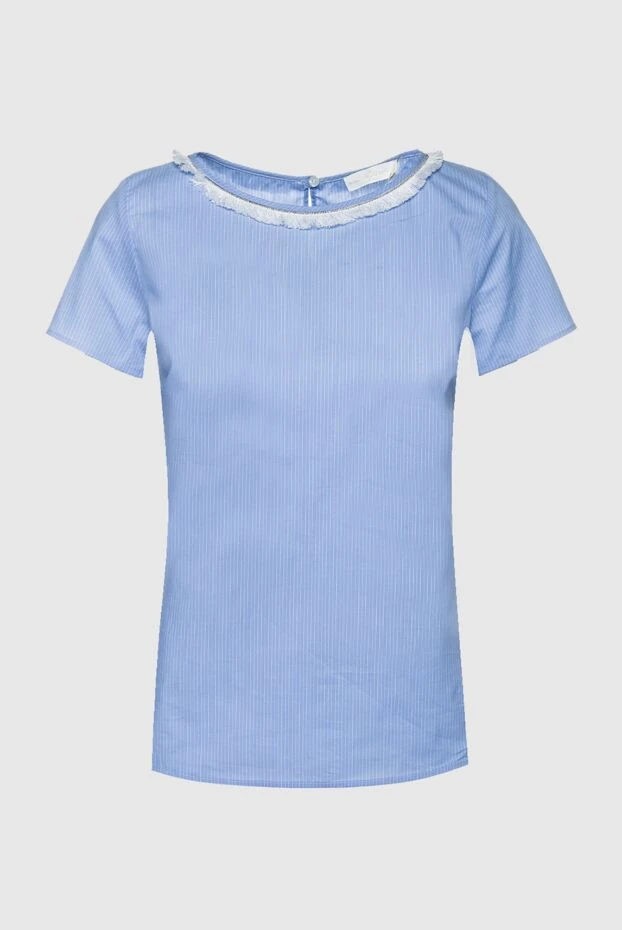 Rocco Ragni woman blue cotton and polyamide blouse for women 150974 - photo 1