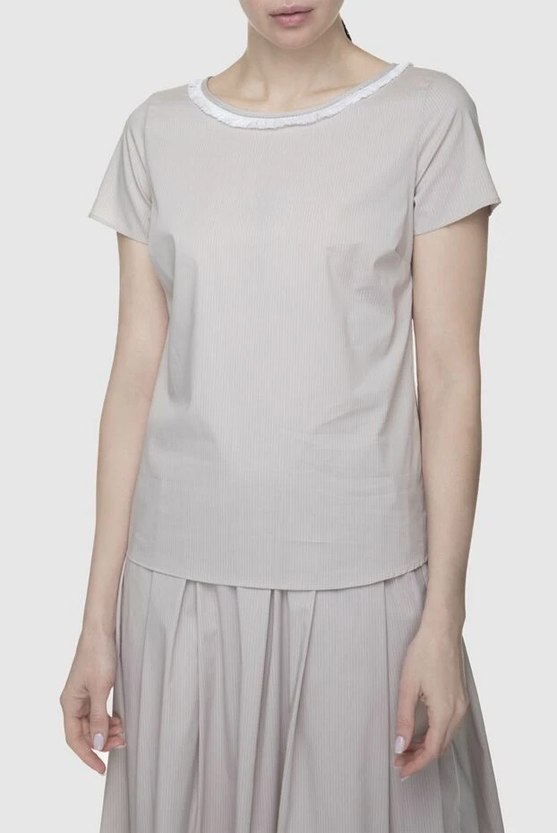 Rocco Ragni women's blouse with striped pattern beige 195591 - photo 3