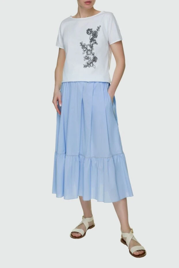 Rocco Ragni woman blue cotton skirt for women 150976 - photo 2