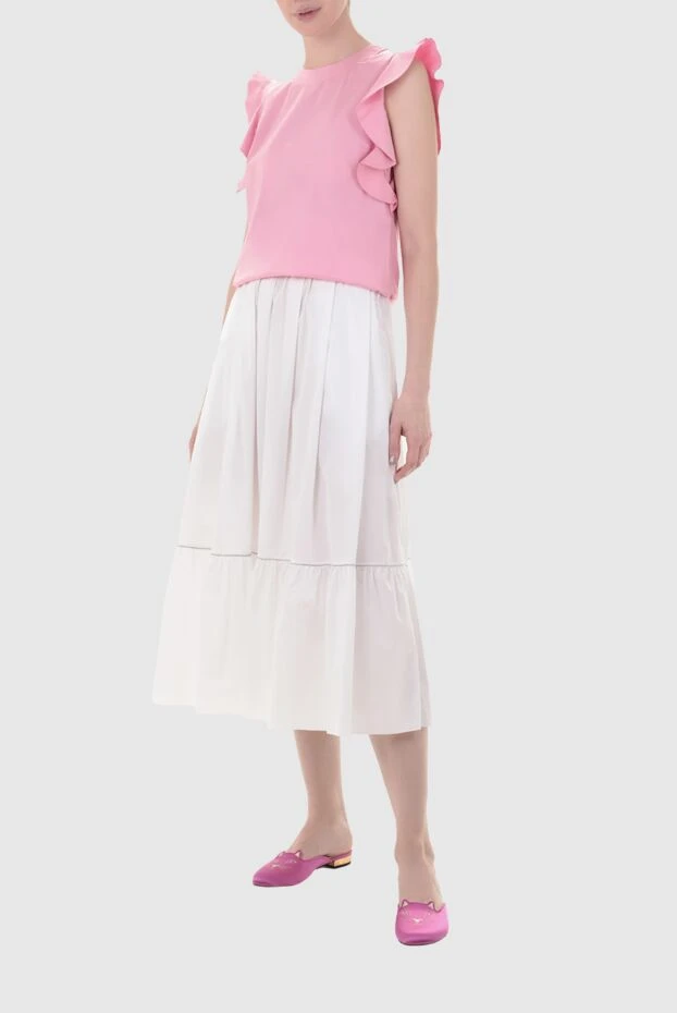 Rocco Ragni женские юбка из хлопка белая женская купить с ценами и фото 150977 - фото 2