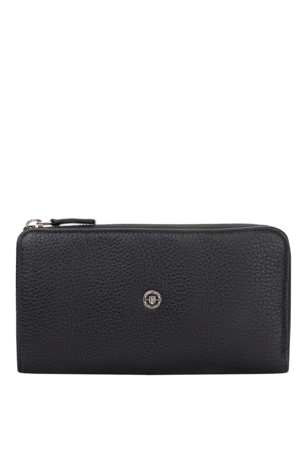 Men's clutch bag made of genuine leather black